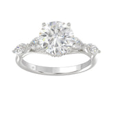 LADIES RING 2.50CT ROUND/PEAR/MARQUISE DIAMOND 14K WHITE GOLD (CENTER STONE ROUND DIAMOND 2.00CT)